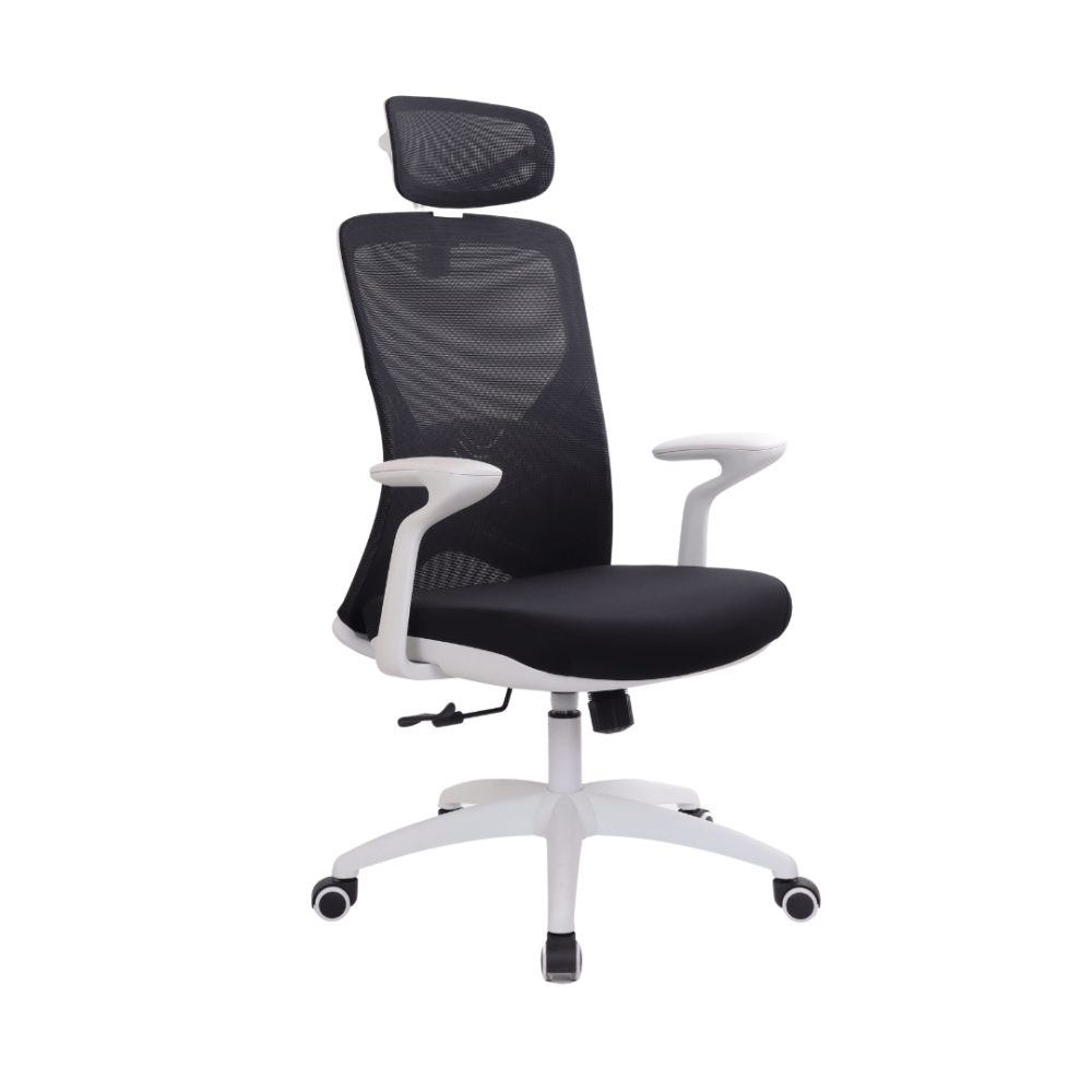 כסא מנהלים – דגם פיאנו גבוה לבן