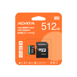 אריזת כרטיס הזיכרון ADATA Premier Pro 512GB