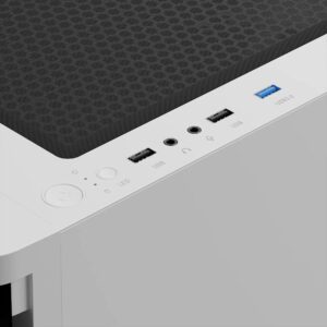 מארז מחשב GAMDIAS TALOS E3 CG לבן - פאנל קדמי ויציאות USB
