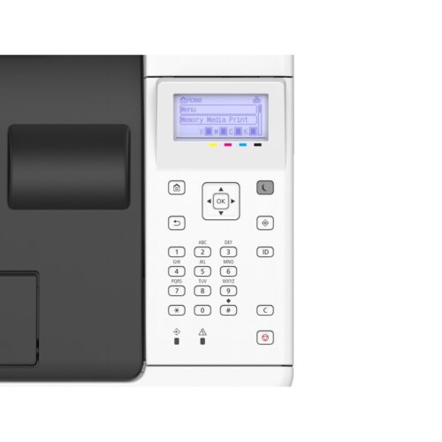 מדפסת לייזר צבעונית Canon i-SENSYS LBP646Cdw תקריב על לוח הבקרה והמסך