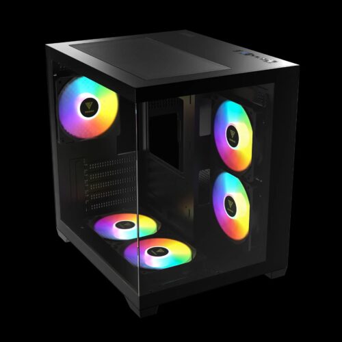 מארז מחשב GAMDIAS AURA GC101M מזווית עליונה עם תאורת ARGB
