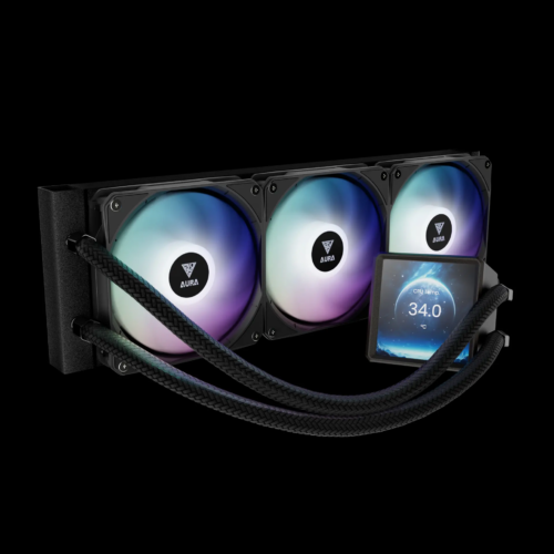 קירור נוזלי GAMDIAS AURA GL360 LCD 360mm - מבט מזווית