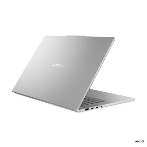 Lenovo IdeaPad Slim 5 15ARP10 - מבט אחורי עם לוגו Lenovo וחיבורי HDMI ו-USB-C