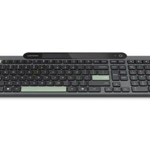 Lenovo 800 Self-Charging Bluetooth Keyboard - מבט קדמי ישר, פריסה מלאה עם מקלדת מספרית