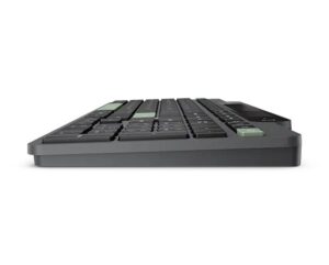 Lenovo 800 Self-Charging Bluetooth Keyboard - מבט צד, פרופיל נמוך עם רגלית הטיה