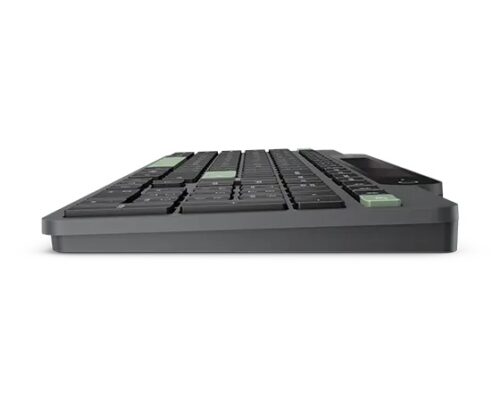 Lenovo 800 Self-Charging Bluetooth Keyboard - מבט צד, פרופיל נמוך עם רגלית הטיה