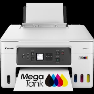 Canon MAXIFY GX3040 - תקריב חזית עם תג MegaTank