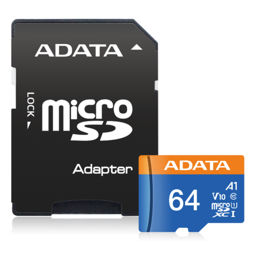 כרטיס זיכרון ADATA MicroSDHC 64GB עם מתאם SD