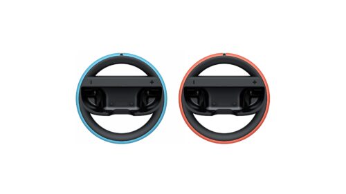 Nintendo Switch 2 Joy-Con 2 Wheel Pair - הגאים כחול ואדום מבט מלפנים