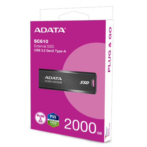 כונן SSD חיצוני ADATA SC610 2TB - אריזת מוצר
