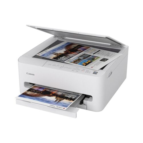 מדפסת הזרקת דיו משולבת Canon PIXMA TS4150i עם מכסה סורק פתוח